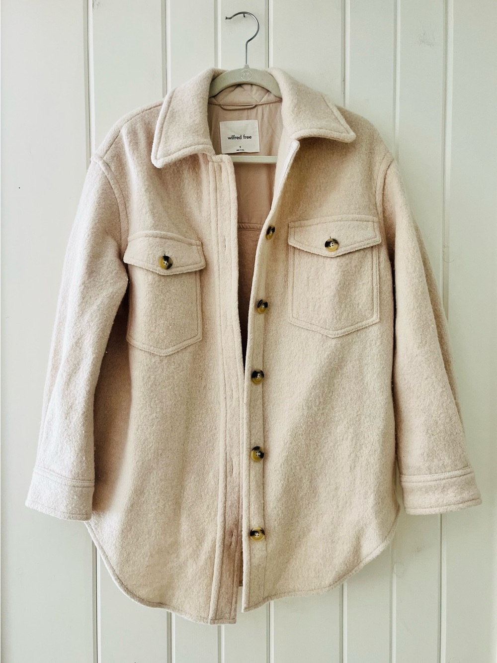Wilfred Cream Ganna Utility Shacket Jacket, Sz S